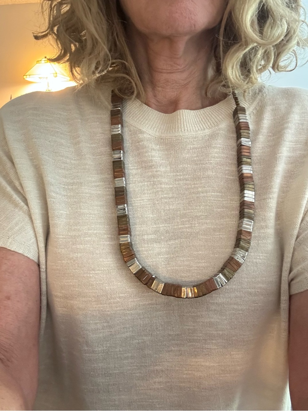 Vintage Mixed-Metal Segmented Necklace